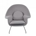 Mid-century Fiberglass Frame Wool Upholstery Eero Saarinen Womb Lounge Chair  17