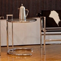 Living Room Furniture Glass Round Adjustable Eileen Gray End coffee table