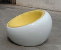 Gloss white fibreglass shell PU eero aarnio half dome chair 2