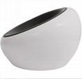 Gloss white fibreglass shell PU eero aarnio half dome chair 4