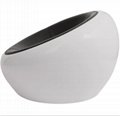Gloss white fibreglass shell PU eero aarnio half dome chair