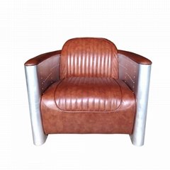 home furniture Spitfire Retro Leather Aluminium Aviator Tomcat Lounge Chair