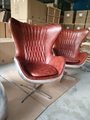 Vintage Design Arne Jacobsen Leather Aviation Spitfire Aluminum Swivel Egg Chair