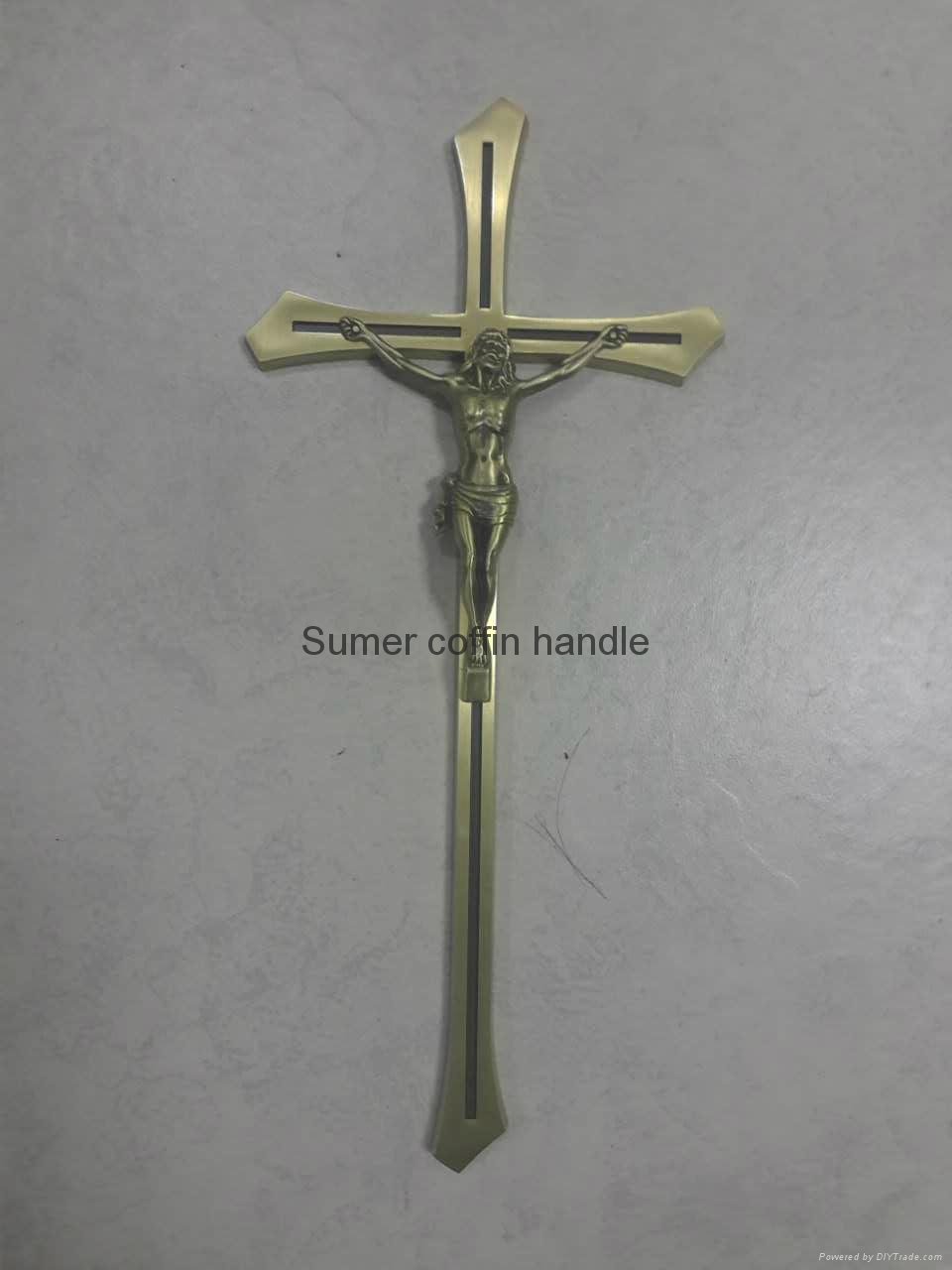 BD001 Brass decoration bronze crucifix copper christ for tombstone and cemetary 2