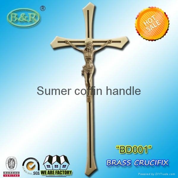 BD001 Brass decoration bronze crucifix copper christ for tombstone and cemetary