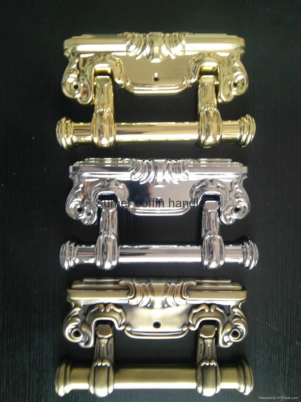 H014 Zamak handle gold metal coffin handle 3