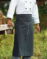 Black chalk stripe full bistro apron 1