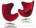 Danish design furniture classic Arne Jacobsen egg chair fiberglass leisure chair 2