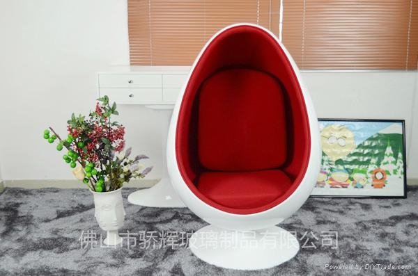  Nordic design leisure chair fiberglass oval pod chair Eero Aarnio egg chair 4