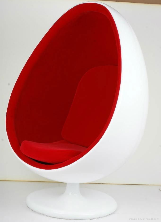  Nordic design leisure chair fiberglass oval pod chair Eero Aarnio egg chair 3