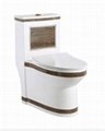 Bathroom golden simple decal ceramic one piece toilet  4