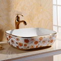 Gold pink plated art basins Ceramic