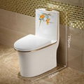 2018 new decal toilet colourful golden