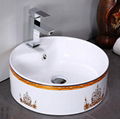 Color art basin ceramics bathroom basin for hotel bathroom