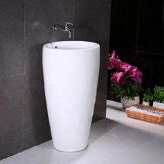 Ceramic one piece pedestal types of wash basins