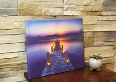 customized lake and bridge led wall wooden home decorative board