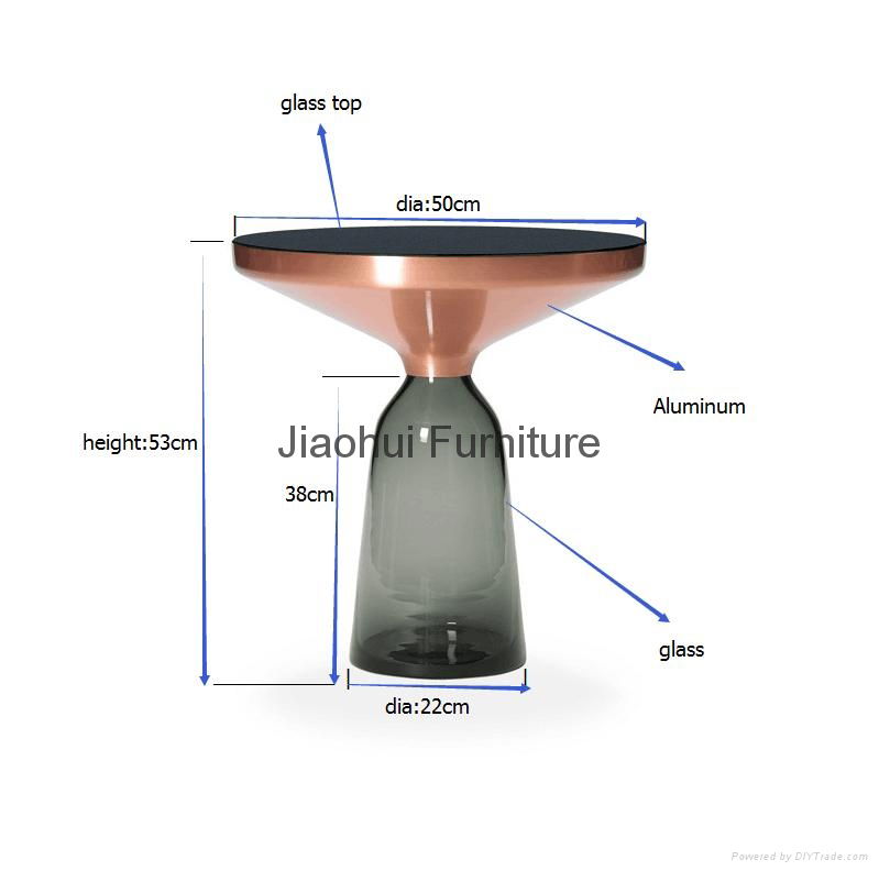 modern factory wholesale elegent designer glass belling side table 5