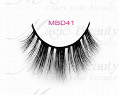 Black and Invisible Band are Available Private Label 3D Mink Fur Lashes MBD41