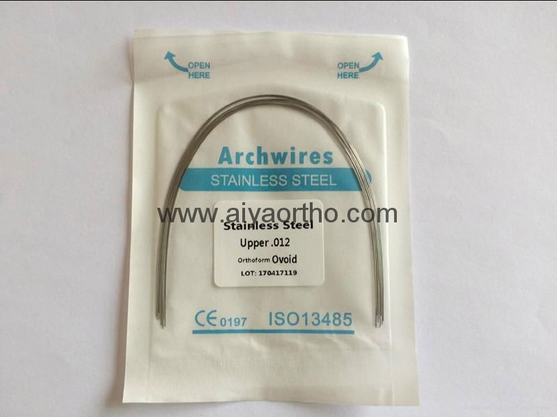 Super elastic orthodontic NITI archwire oval form 3