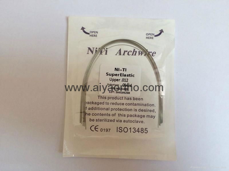 Super elastic orthodontic NITI archwire oval form 5