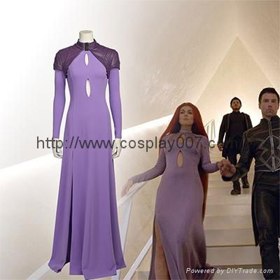 MANLUYUNXIAO Inhumans Medusa Cosplay Costume Women Dress With Cape Custom Made