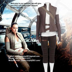 MANLUYUNXIAO Movie Star Wars 8 The Last Jedi Resistance Member Rey Cosplay Costu