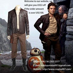 ManLuYunXiao Star Wars 8 Poe Dameron Cosplay Costume Adult Full Set Halloween