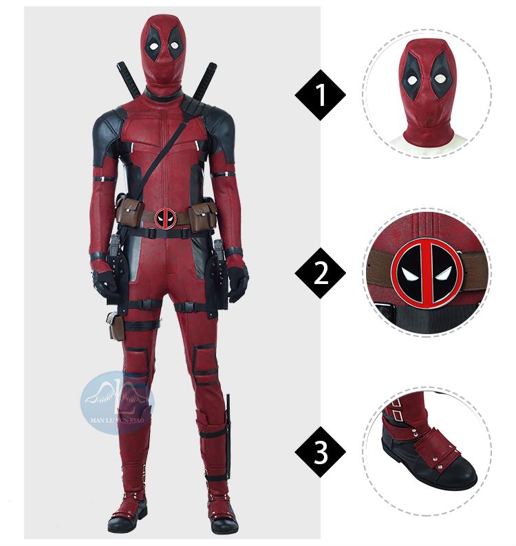 Deadpool 2 high quality cosplay costume outfits for adult Halloween costumes man