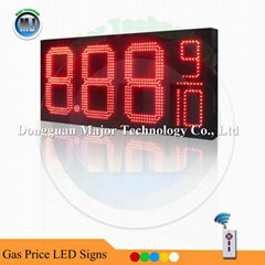 Red Color 8.88 9/10 12" High Quality RF White LED Gas Price Changer for Gil Stat