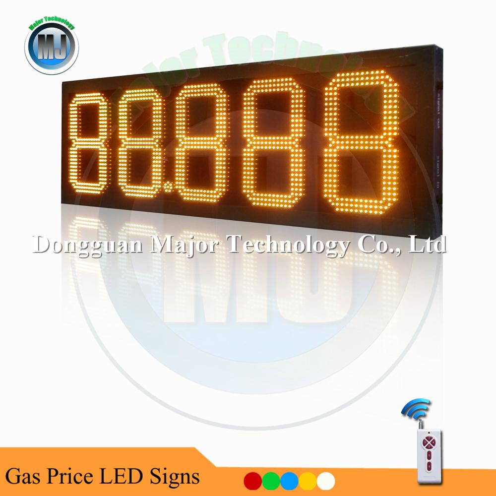 12 Inch Amber RF Remote Control Outdoor LED Gasoline Price Sign 2