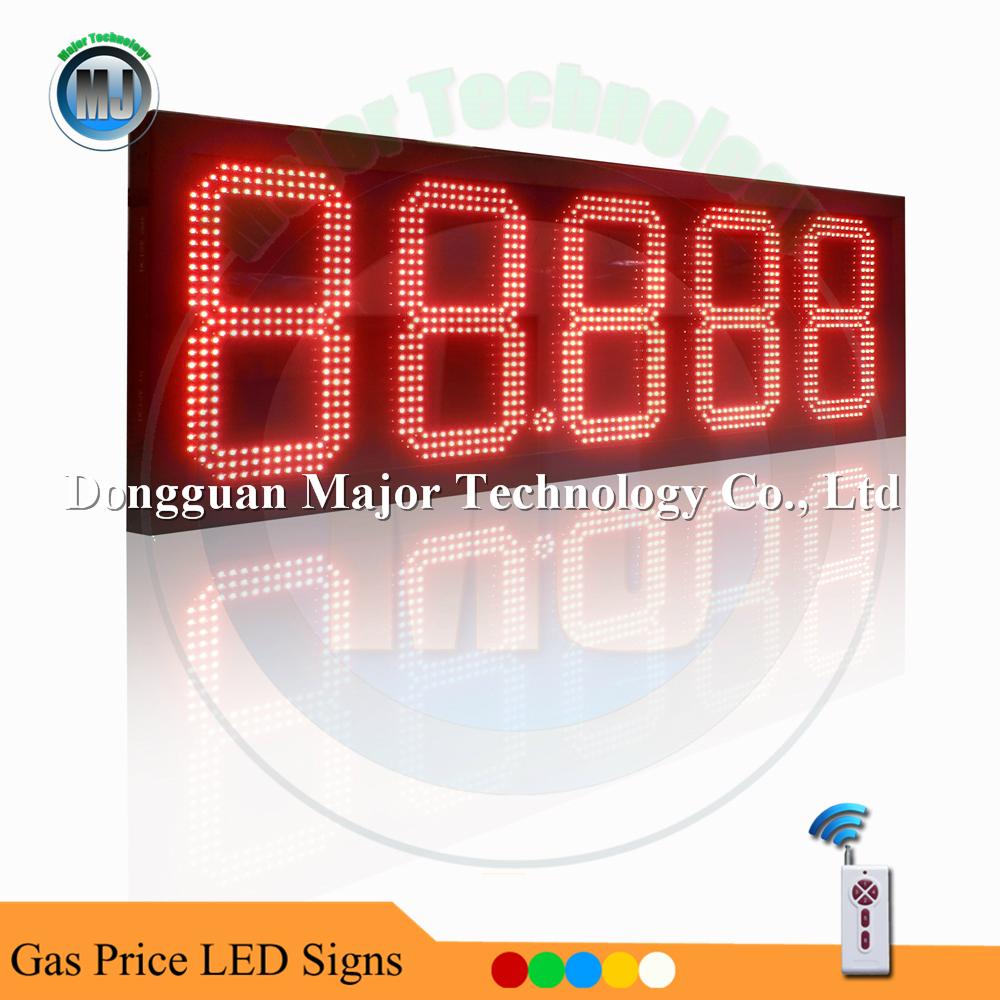 12 Inch Amber RF Remote Control Outdoor LED Gasoline Price Sign 4