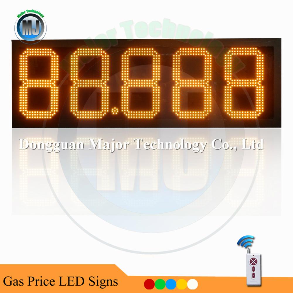 12 Inch Amber RF Remote Control Outdoor LED Gasoline Price Sign 5