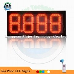 12 Inch Outdoor Waterproof Wireless Control Red 888.8 Gas Station LED Gas Price 