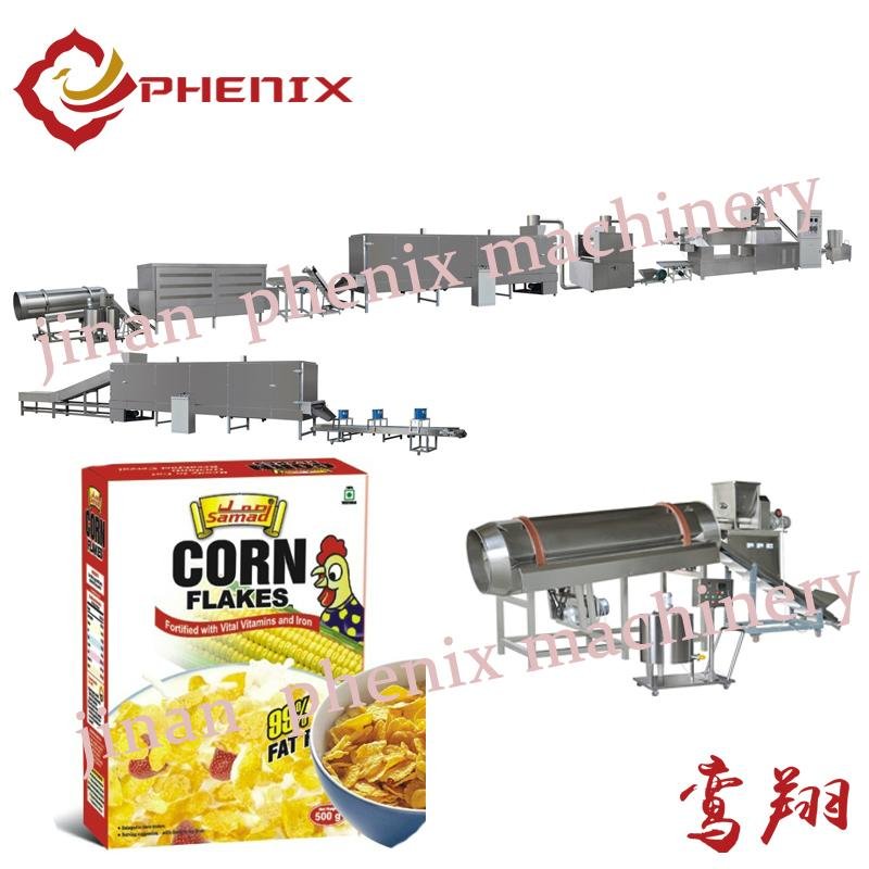 full automatic frosted roasted corn flakes extruder machine processing line 2