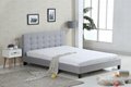 Luxury modern italian gray fabric plywood double bed designs furniture 2