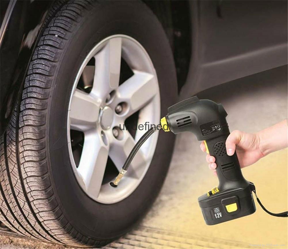 Car tyre inflator pump 12v rechargeable cordless air compressor 3