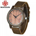 SIHAIXIN Wood Watch Men Red Color Vintage Arabic Numerals Dial With Top Brand Ma