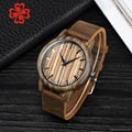 wood watches men leather Japan movement 2035 quartz wristwatch for personalized  4