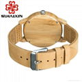 SIHAIXIN Antique Bamboo Wood Watches Men Genuine Leather Band Luxury Male Clock  3