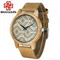 SIHAIXIN Antique Bamboo Wood Watches Men Genuine Leather Band Luxury Male Clock  4