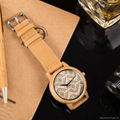 SIHAIXIN Antique Bamboo Wood Watches Men Genuine Leather Band Luxury Male Clock  5