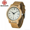 SIHAIXIN Clock Man Wood Casual Quartz Watches Luxury Leather Strap Brand