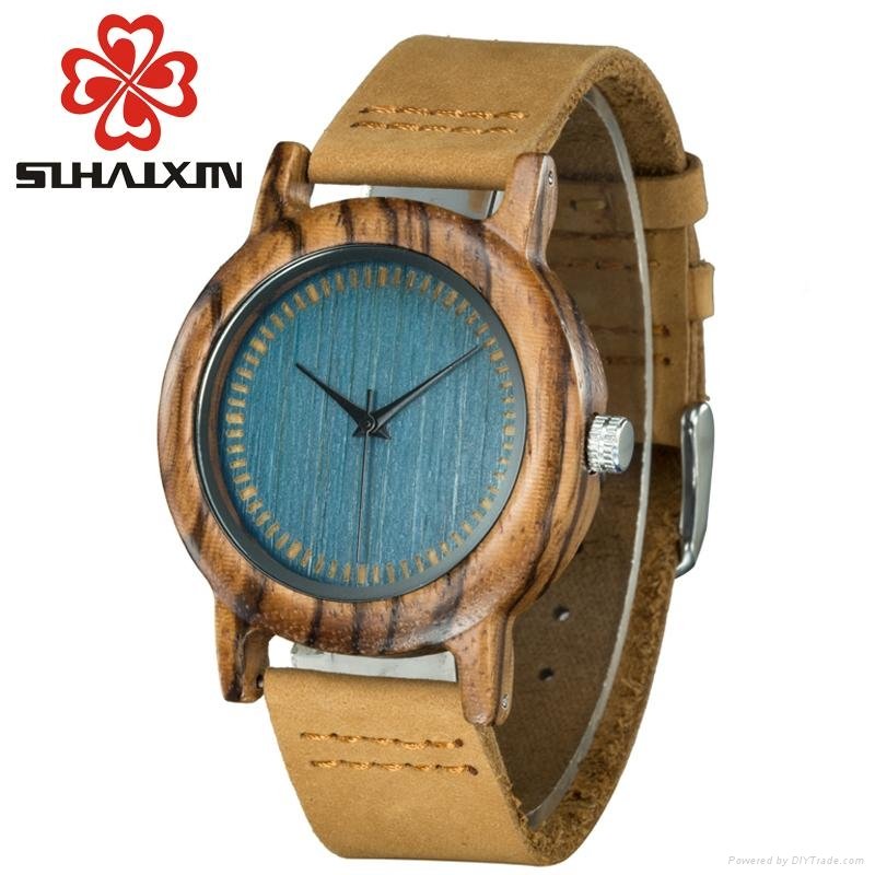 SIHAIXIN Wooden Women Watch Bamboo Lifestyle Design Elegant Leather Strap Clock  2