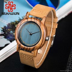 SIHAIXIN Wooden Women Watch Bamboo Lifestyle Design Elegant Leather Strap Clock 