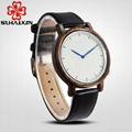 SIHAIXIN wooden clock man watch black fashion leather strap  5