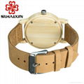 SIHAIXIN Wood Women Watch Leather Band Quartz Watches Natural Wood Bamboo Clock 4