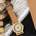 SIHAIXIN Wood Women Watch Leather Band Quartz Watches Natural Wood Bamboo Clock 5