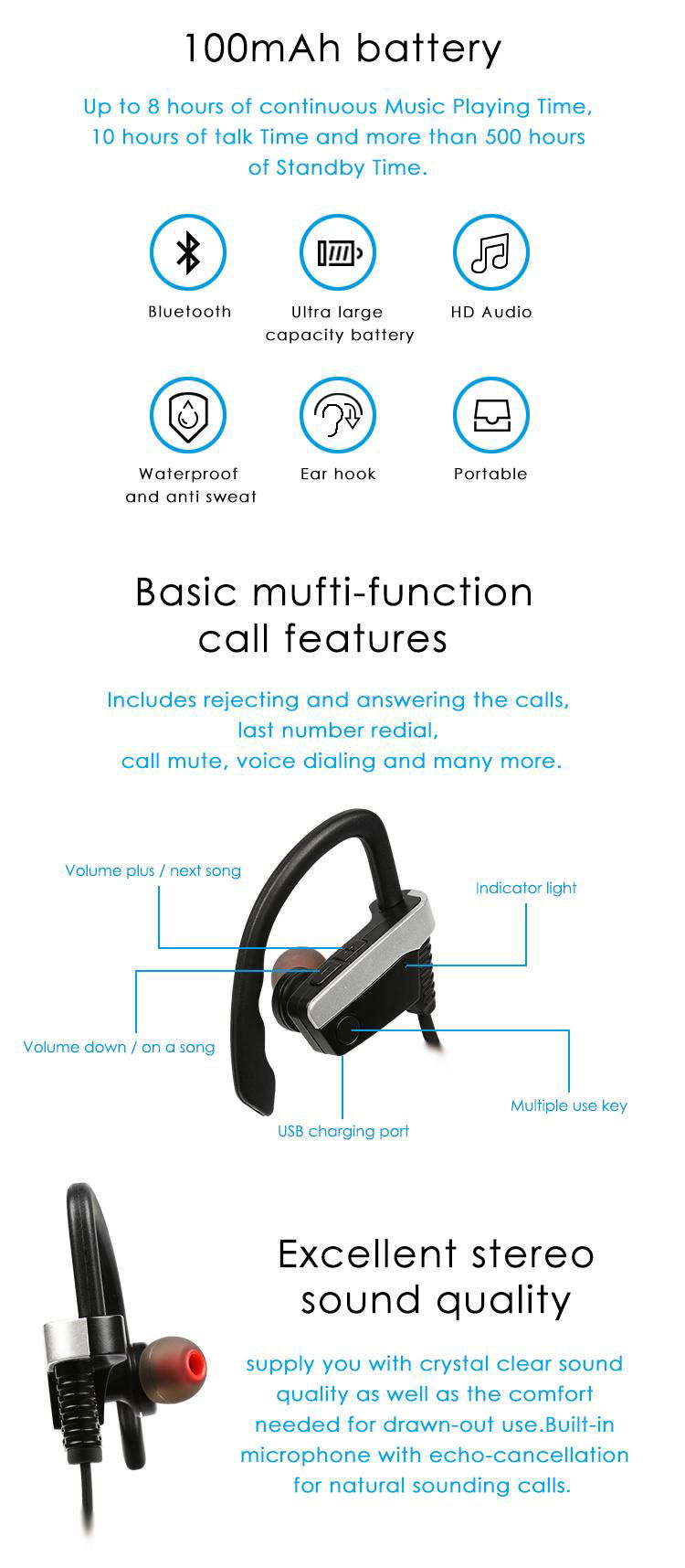 Wireless Bluetooth Music Hedphone with superior sound 4