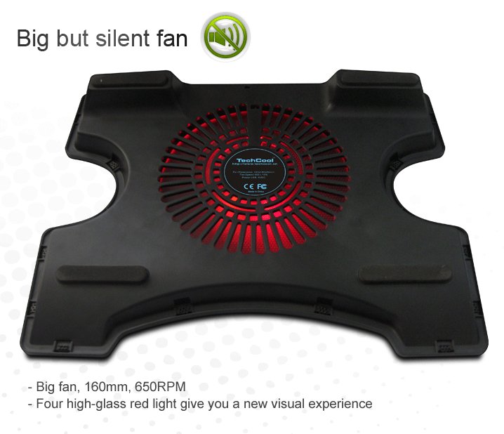 Gaming Laptop Cooling Pad with 200mm Blue LED Fan  4