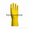 12" 40g Yellow Dipped-lined Household Latex Glove 1